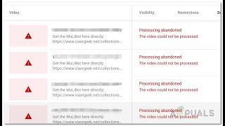 Fix Upload Error Processing abandoned "The Video Could not be Processed” issues Youtube