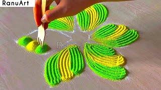 rangoli designs easy and simple small beautiful | diwali rangoli designs 2024 easy | Ranu Art