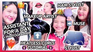 ASSISTANT FOR A DAY  (HAIR STYLIST, MAKEUP ARTIST, PHOTOGRAPHER, STYLIST) + HEATLESS CURLS TUTORIAL