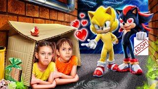 I Was Adopted by SHADOW SONIC! How to Become SUPER Sonic the Hedgehog!?