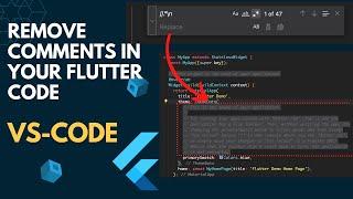 How to remove Flutter create comments in just 2 steps in your code