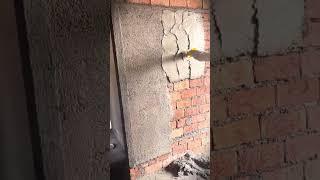 The technique of a builder to thicken walls using cement #shorts