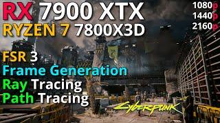 Cyberpunk 2077 | FSR 3 Frame Generation & Ray Tracing Test | RYZEN 7 7800X3D + RX 7900 XTX