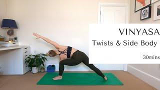 VINYASA 30min | Twists & side strength || KATIE SILVER