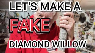 I Carved a Fake Diamond Willow Walking Stick