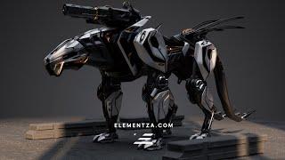 Creating a Sci-Fi Animal Battle Drone – Full 3D Modeling Timelapse