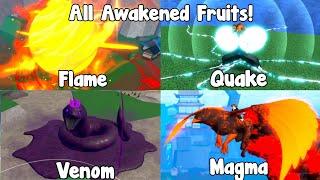 ALL REWORK AWAKENED FRUITS DAMAGE AND SHOWCASE in King Legacy Update 4.8