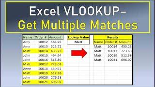 Excel VLookup to Return Multiple Matches