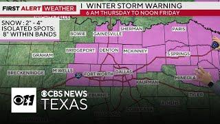 Winter storm warning issued for parts of North Texas