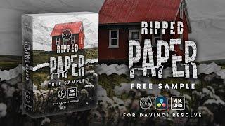 Free Paper Rip Transition for Davinci Resolve