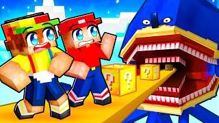 Playing a SHIN SONIC LUCKY BLOCK STAIRCASE RACE In Minecraft!