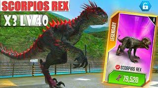 NEW HYBRID SCORPIOS REX X3 MAXED | JURASSIC WORLD THE GAME