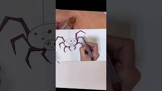 КАК НАРИСОВАТЬ ПАУКА ПОЛНОЕ ВИДЕО НА КАНАЛЕ #shorts #howtodraw #какнарисовать #факты #drawing