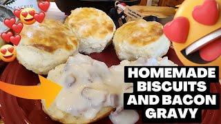 Savor the South: Homemade Cathead Biscuits with Bacon Gravy!