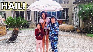 Heavy Hail Destroyed Our House!! **SCARY** | Familia Diamond