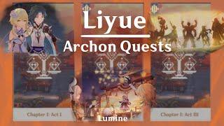  Genshin Impact | All Liyue Archon quests | All Cinematic Cutscenes | Lumine version 