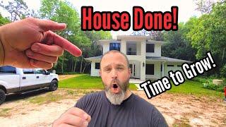 HOUSE is DONE!! NOW lets grow some FOOD! #farmstead #chickencoop #family #diy #homestead #vlog