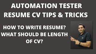 How To Write an Automation Tester Resume (With Example)|Automation Tester Resume Sample & Tips