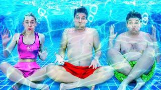 STAYING IN THE POOL FOR 24 HOURS CHALLENGE | BROTHER VS SISTER CHALLENGES BY CRAFTY HYPE