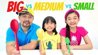 BIG VS MEDIUM VS SMALL SPOON CHALLENGE | KAYCEE & RACHEL in WONDERLAND FAMILY