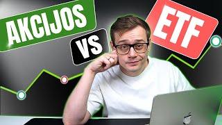 Investavimas: Akcijos vs ETF – Kur investuoti? Kiek uždirbtum jei investuotum prieš 3 ar 10 metų?