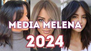 50 CORTES MEDIAS MELENAS 2024 ️ ESTILOS media MELENA PARA mujeres