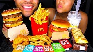 ASMR EATING MCDONALDS JERRY WIFE CHICKEN NUGGETS SANDWICH ICE CREAM OREO MCFLURRY FRIES MUKBANG