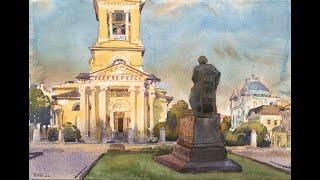 20240709 Voznesensky Proezd, Moscow. Watercolor plein air painting