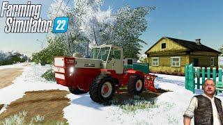 [РП] ПОЧИСТИЛИ СНЕГ В РУССКОМ КОЛХОЗЕ НА FARMING 22