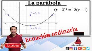 Ecuación ordinaria de la parábola | Ecuación reducida | Dados el vértice y el foco