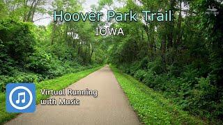 Virtual Running Video for Treadmill with Music: Explore the Scenic Hoover Nature Trail, Iowa, USA