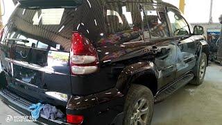 Кузовной ремонт Toyota Land Cruiser Prado 120. Замена крыла заднего и  верхней стойки.