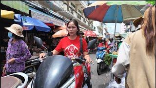 Cambodian factory workers daily life 4k street view Khmer people daily life Asia