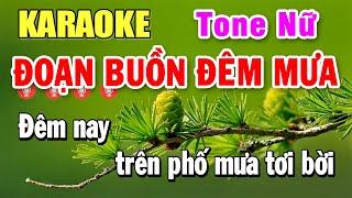 Đoạn Buồn Đêm Mưa Karaoke Tone Nữ | Nhạc Sống Chất Lượng Cao | Karaoke Công Trình