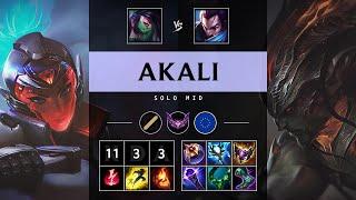 Akali Mid vs Yasuo: Triple Kill, Dominating - EUW Master Patch 14.20