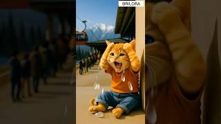 The Poor Cat Couldn’t Ride The Cable Car, But He didn’t Give Up #shorts #BRILORA