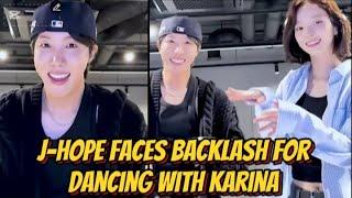 Bts's jhope faces backlash for featuring aespa's karina in his Sweet dream challenge #jhope #karina