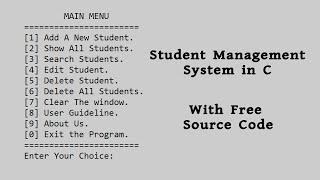 C Programming Project Student Management System With Source Code