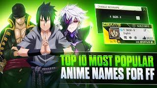 Top 20 Anime  Names for Free Fire | Top 10 Unique Names for Free Fire | Top 20 Attitude names