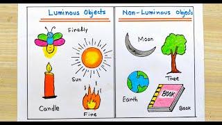 Luminous and non-Luminous objects easy | How to draw Luminous things | Luminous and Non-Luminous