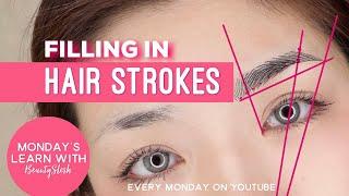 MICROBLADING HAIR STROKES TUTORIAL- filling in 3D 6D eyebrow pattern ! 