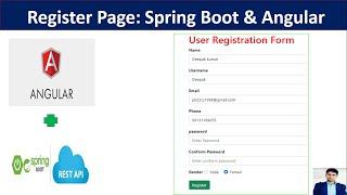 Register Page : Angular with Spring Boot