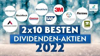 Die 2 mal 10 besten Dividenden Aktien 2022