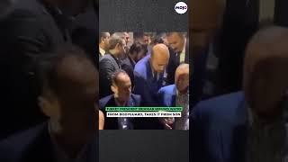 Turkish President Erdogan Paranoid Over Water? Refuses Glass From Bodyguard, Takes It From Son
