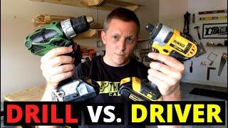 DRILL VS. DRIVER (What's The Difference?!! Cordless Drill Vs. Impact Driver--COMPARISON)