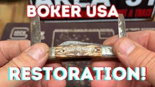 Restoring a Vintage 1970's Boker USA Congress Pocket Knife - Blade Repair and Deep Cleaning