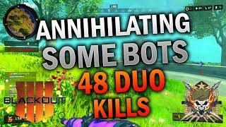 48 DUO KILLS for me & Prairzy! Watch me annihilate some bots on high ping! {Alcatraz Blackout}