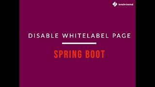 spring boot whitelabel error page