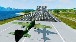 Planes and Cars vs Giant Massive Speed Bumps - BeamNG Drive | BeamNG Bloop