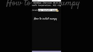 How to install numpy #coding #phython